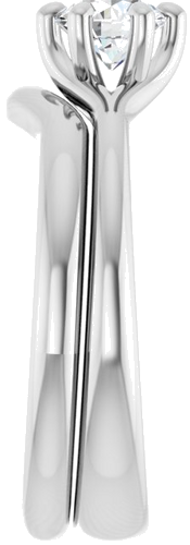 Sužadėtuvių Žiedas „Solitaire“ 417 Baltojo Aukso Round 5.2mm (9)