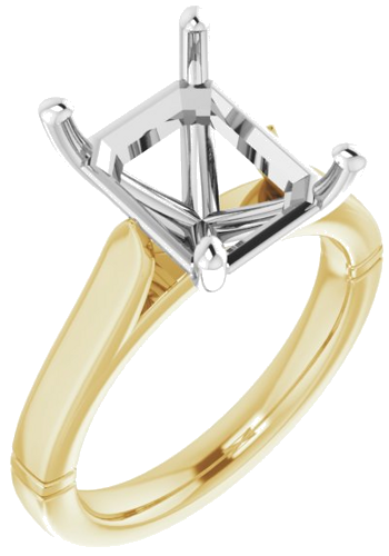 14K Yellow   White 11x9 mm Emerald Engagement Ring Mounting (1)
