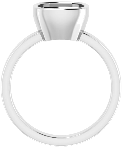 14K White 8 mm Cushion Solitaire Engagement Ring Mounting (2)