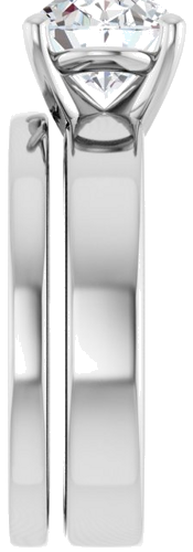 14K White 10x8 mm Oval Solitaire Engagement Ring Mounting (9)