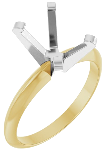 Sužadėtuvių Žiedas „Heavy Solitaire“ 585 Baltojo Ir Geltonojo Aukso Emerald 8.5mm x 6.5mm (1)