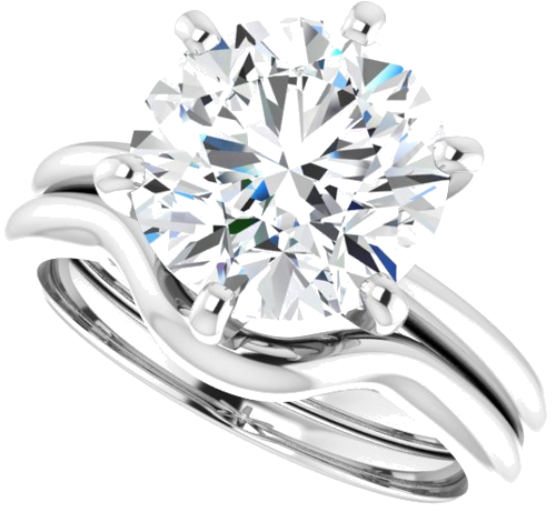 14K White  10 mm Round Solitaire Engagement Ring Mounting (10)