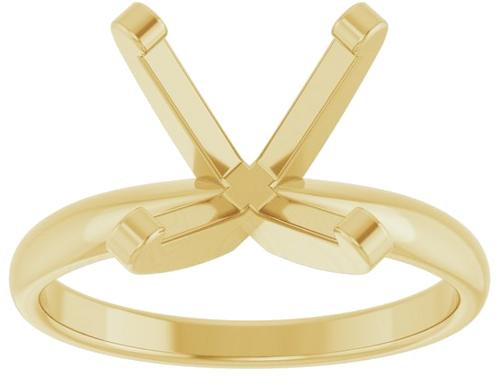 14K Yellow 8 x 8 mm Square Solitaire Engagement Ring Mounting (3)