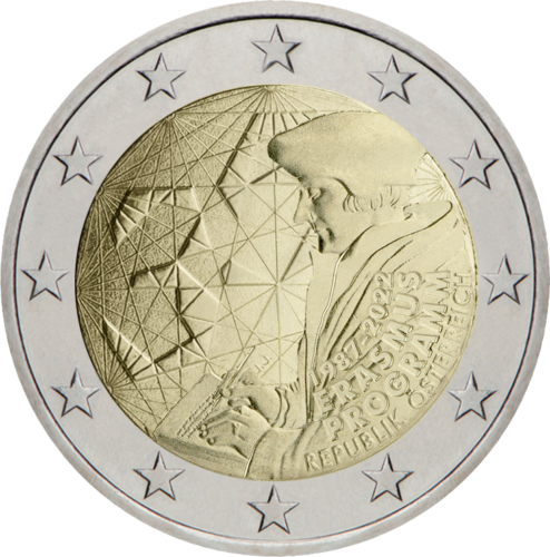 2022 Австрия 35-летие программы Erasmus монета 2 евро (1)
