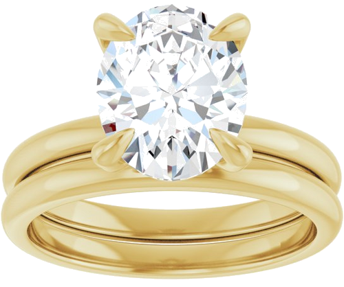 10K Yellow  10x8 mm Oval Solitaire Engagement Ring Mounting (8)