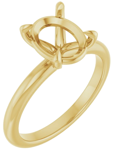 18K Yellow 10x8 mm Oval Solitaire Engagement Ring Mounting (1)