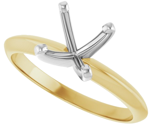 Sužadėtuvių Žiedas „Light Solitaire“ 750 Geltonojo Aukso Ir 950 Platinos Round 7.3mm x 7.7mm (5)