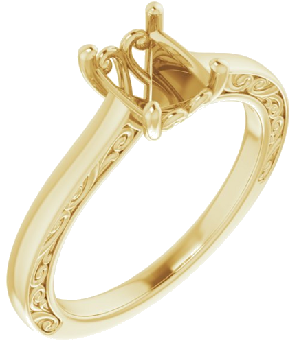 Sužadėtuvių Žiedas „Solitaire“ 585 Geltonojo Aukso Oval 8mm x 6mm (1)