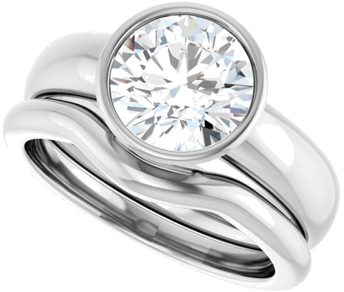 14K White 8 mm Round Engagement Ring Mounting (10)