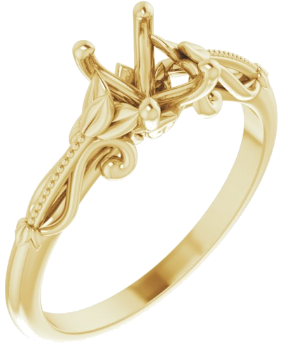 Sužadėtuvių Žiedas „Sculptural-Inspired Solitaire“ 585 Geltonojo Aukso Oval 7mm x 5mm (1)