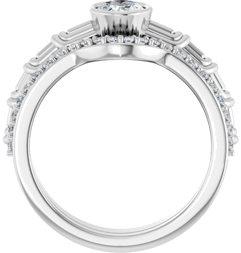 Sužadėtuvių Žiedas „Solitaire“ 585 Baltojo Aukso Oval 7mm x 5mm (7)