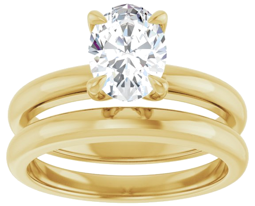 14K Yellow 8x6 mm Oval Solitaire Engagement Ring Mounting (8)