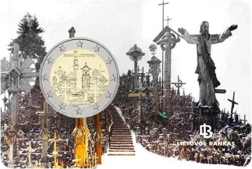 2020 Литва Гора Крестов монета 2 евро BU на карточке (1)