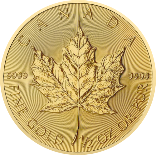 1/2 oz Kļavu lapa 2025 Kanāda Zelta monēta (1)
