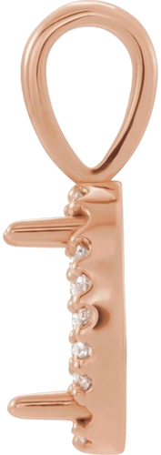 14K Rose 7x5 mm Oval .04 CTW Natural Diamond Halo-Style Pendant (2)