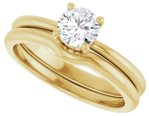 14K Yellow 5.2 mm Round Solitaire Engagement Ring Mounting (10)