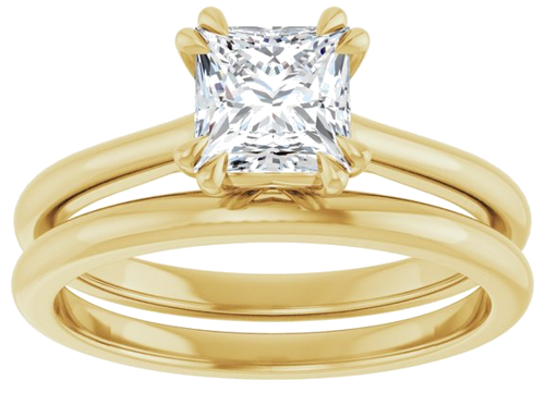 14K Yellow 5.5 mm Square Solitaire Engagement Ring Mounting (8)