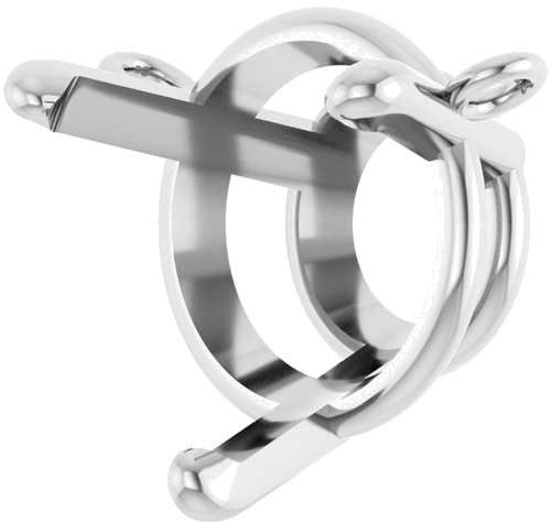 14K White 9 mm Round 3-Prong Necklace Center (2)