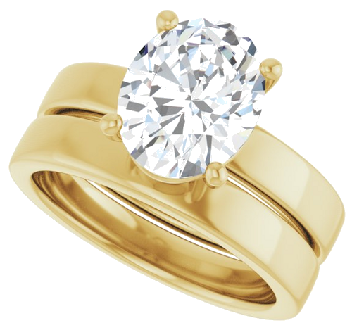 14K Yellow 10x8 mm Oval Solitaire Engagement Ring Mounting (10)