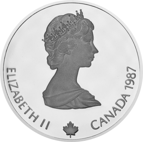 20 Dolerių Bobslėjus Olimpinės Žaidynės 1987 Kanada sidabrinė moneta (2)