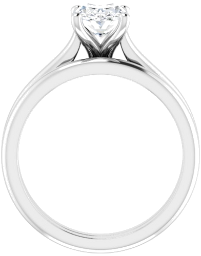 14K White 8x6 mm Oval Solitaire Engagement Ring Mounting (7)