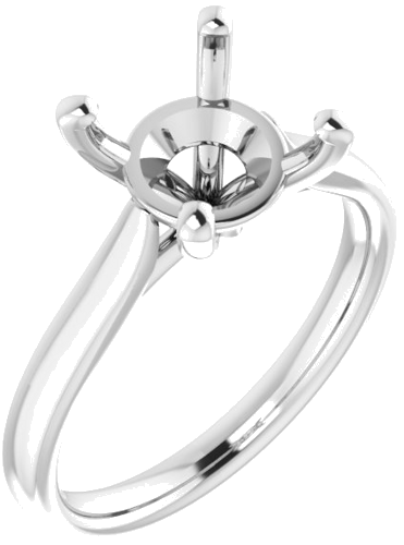 14K White 9 mm Round Engagement Ring Mounting (1)