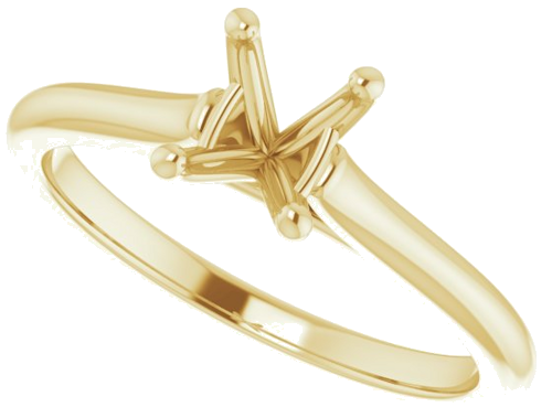 14K Yellow 7x5 mm Oval Solitaire Engagement Ring Mounting (5)