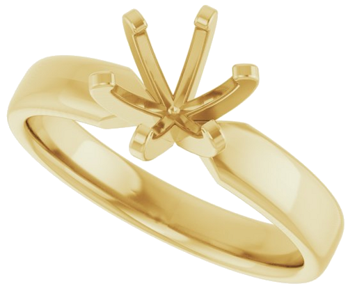 14K Yellow 6.5 mm Round Solitaire Engagement Ring Mounting (5)