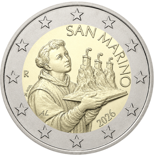 2026 Sanmarīno nacionālā 2 eiro monēta (1)