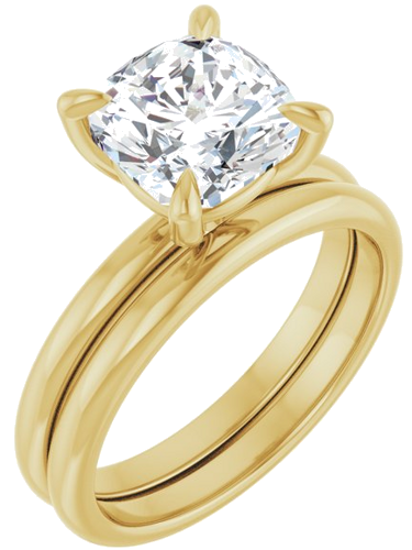 Sužadėtuvių Žiedas „Solitaire“ 10k yellow gold Cushion 8mm (6)