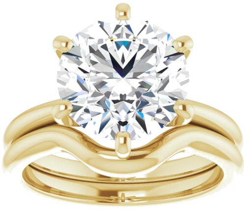 14K Yellow  10 mm Round Solitaire Engagement Ring Mounting (8)