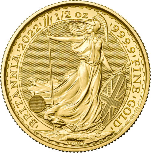1/2 oz Lielbritānijas .9999  zelta monēta -  Britānija 2022 (1)