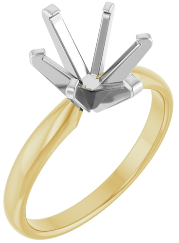 14K Yellow White 10x8 mm Oval Solitaire Engagement Ring Mounting (1)