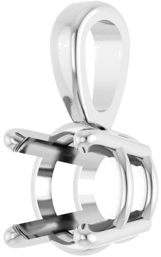 10K White 6 mm Round 4-Prong Pendant Mounting (2)