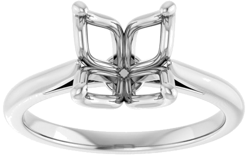 Sužadėtuvių Žiedas „Solitaire“ 585 Baltojo Aukso Cushion 8mm (3)