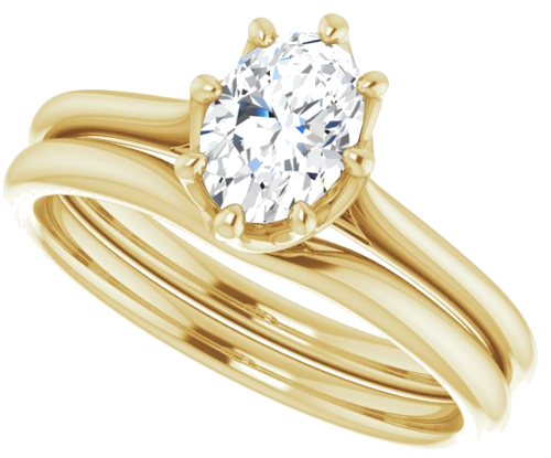 14K Yellow 7x5 mm Oval Solitaire Engagement Ring Mounting (10)