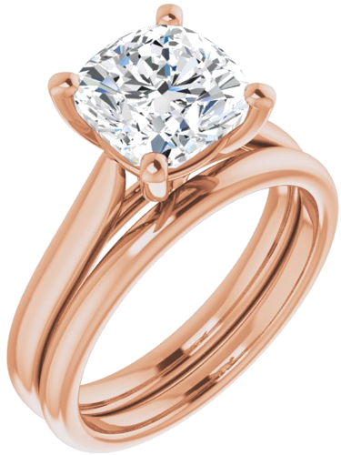 Sužadėtuvių Žiedas „Solitaire“ 585 Rožinis Aukso Cushion 8mm (6)