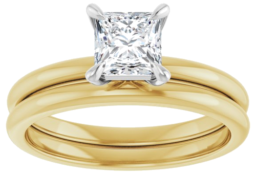 14K Yellow White 5 x 5 mm Square Engagement Ring Mounting (8)