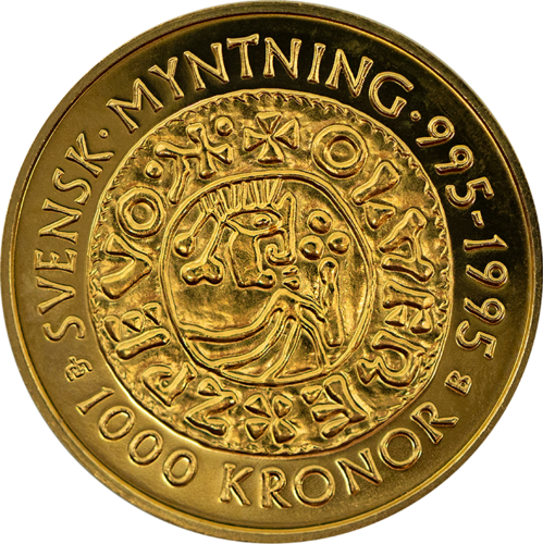 1995 Швеция Златна монета от 1000 крони Карл XVI Густав (2)