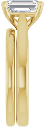 Sužadėtuvių Žiedas „Solitaire“ 585 Geltonojo Aukso Emerald 8mm x 6mm (9)