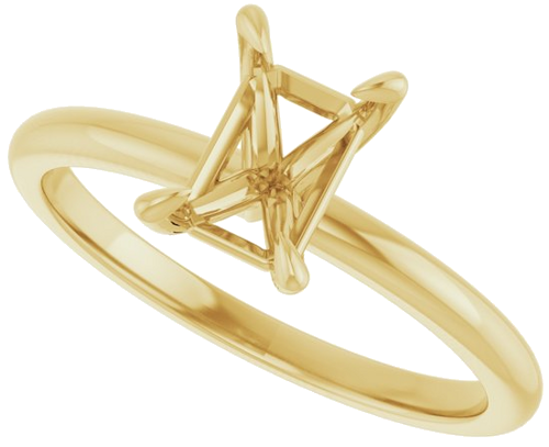 14K Yellow  7x5 mm Emerald Solitaire Engagement Ring Mounting (5)