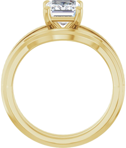 14K Yellow 8x6 mm Emerald Solitaire Engagement Ring Mounting (7)