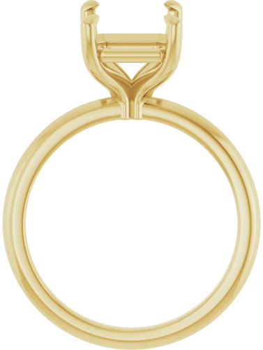 Sužadėtuvių Žiedas 585 Geltonojo Aukso Emerald 10mm x 8mm (2)