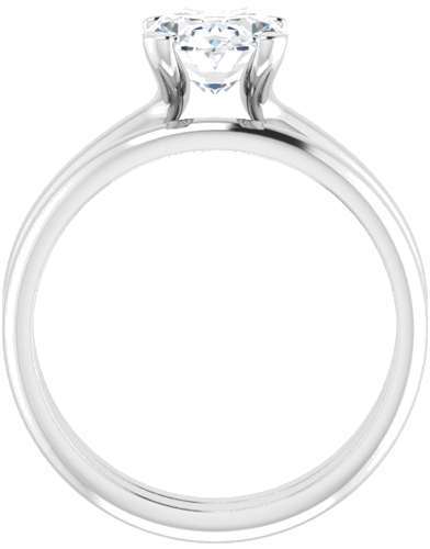 14K White 9x7 mm Oval Solitaire Engagement Ring Mounting (7)