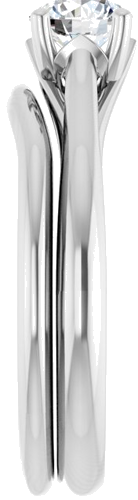 Sužadėtuvių Žiedas „Solitaire“ 585 Baltojo Aukso Round 5.2mm (9)