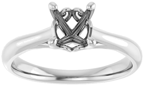 14K White  6.5 mm Round Solitaire Engagement Ring Mounting (3)