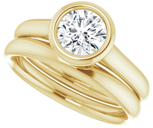 14K Yellow  6 mm Round Solitaire Engagement Ring Mounting (10)
