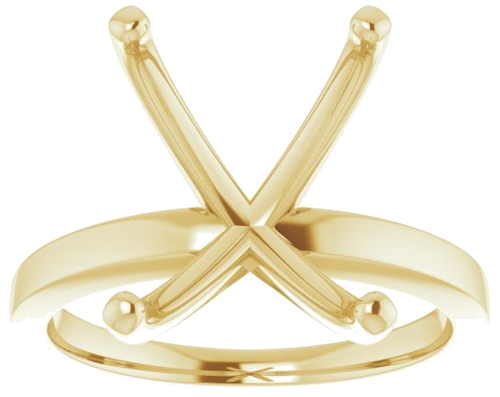 14K Yellow 12x10 mm Emerald Solitaire Engagement Ring Mounting (3)