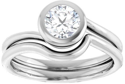 Platinum 6.5 mm Round Engagement Ring Mounting (8)