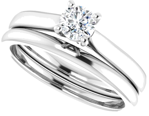 14K White 4.4 mm Round Engagement Ring Mounting (10)